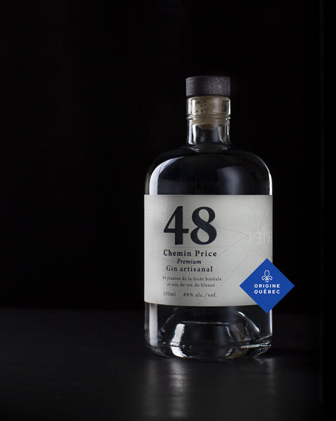 gin 48 aromates boréal, bleuet et Québec
