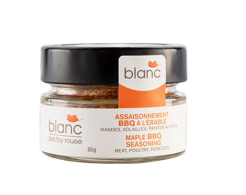 Produit du Québec Assaisonnement BBQ à l'érable blanc par rouGe pot de 65g