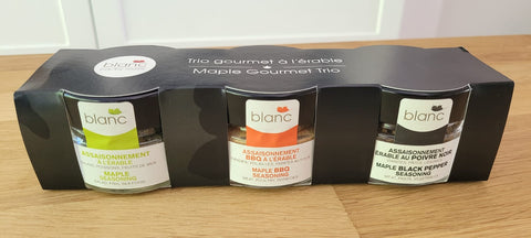 Trio d'assaisonnement à lérable blanc par rouGe