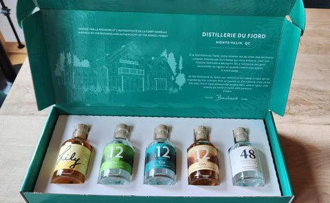 Box découverte gins Québec Distillerie du Fjord