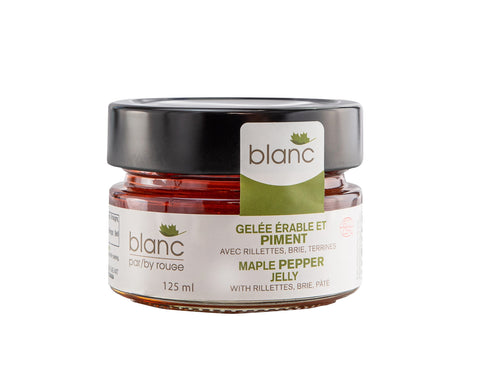 Produit du Québéc gelée érable et piment blanc par rouGe