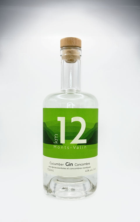 Km 12 gin concombre de la distillerie du Fjord