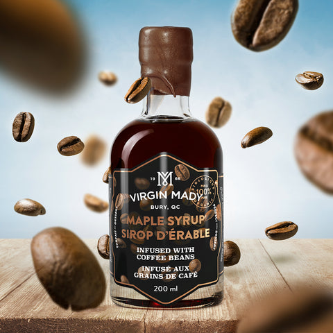 Produit du Québec Sirop d'érable infusé au café de Virgin Mady