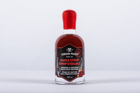 Sirop d'érable fumé et infusé aux piments forts de Virgin Mady