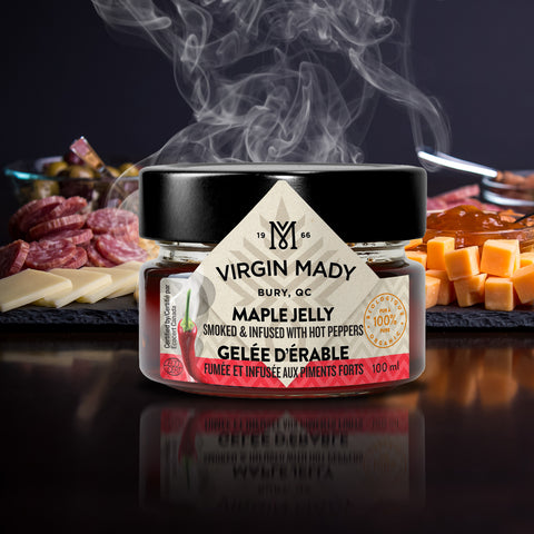 Gelée d'érable fumée et infusée aux piments forts de Virgin Mady