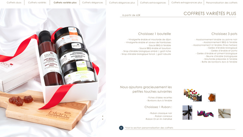 Coffrets Cadeaux Gourmet à l'érable SUR MESURE