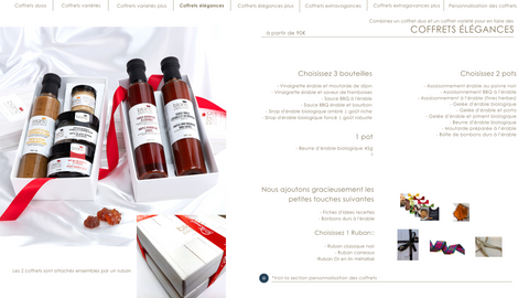 Coffrets Cadeaux Gourmet à l'érable SUR MESURE