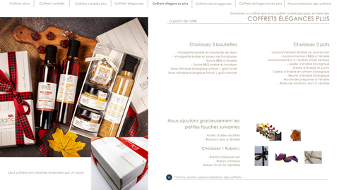 Coffrets Cadeaux Gourmet à l'érable SUR MESURE