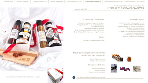 Coffrets Cadeaux Gourmet à l'érable SUR MESURE