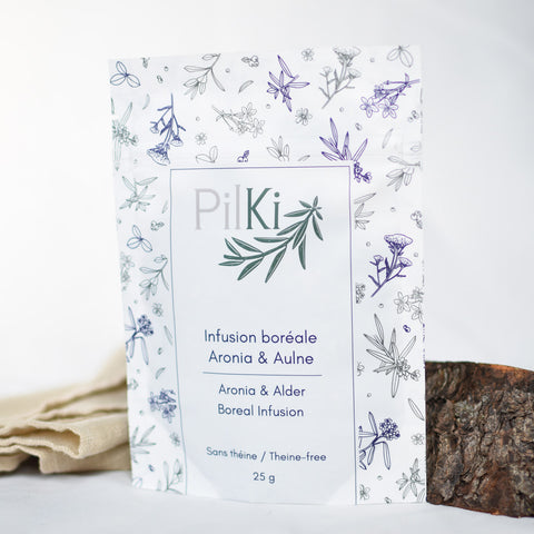 Produit du Quebec Infusion boréale Aronia & Aulne bienfait systeme immunitaire