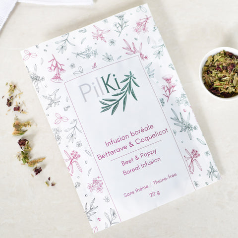 Produit du Quebec Infusion boréale Betterave & Coquelicot bienfait Performance sportive