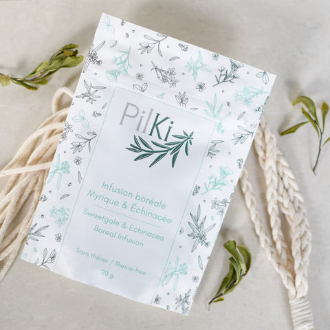 Produit du Quebec Infusion boréale Myrique & échinacée bienfait Système Immunitaire